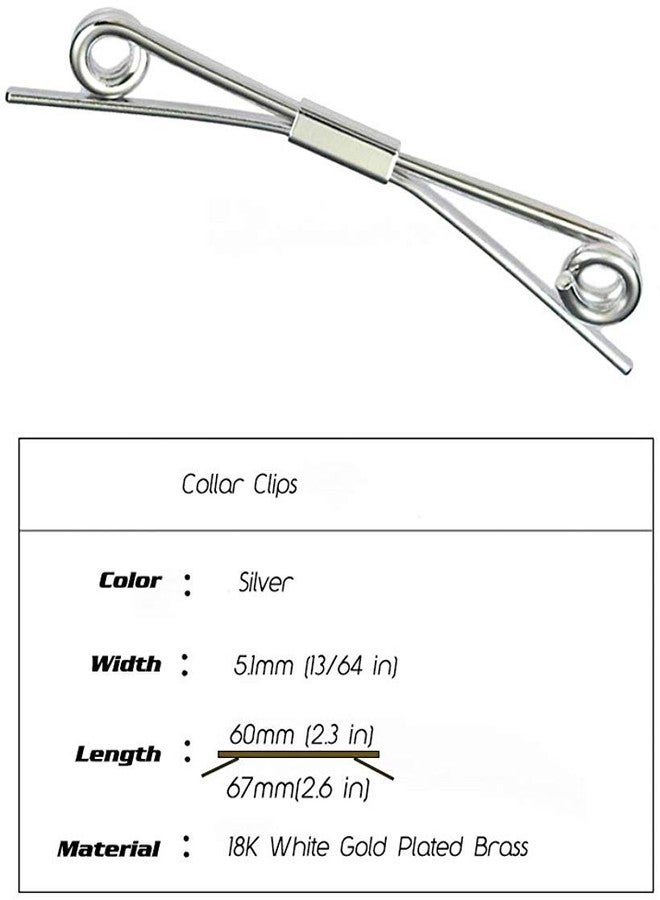 canjoyn Necktie Tie Clips Collar Bar Shirt Collar Stay Tie Pins Cravat Clips Silver Metal Collar Pin Jewelry Accessories - Image 4