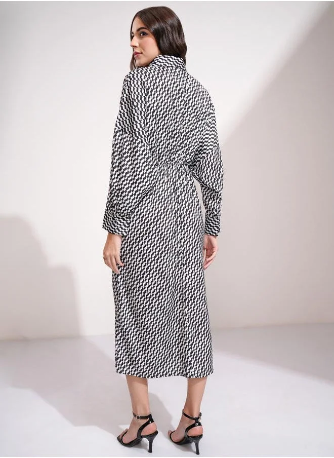 Tokyo Talkies Geometric Print Dress