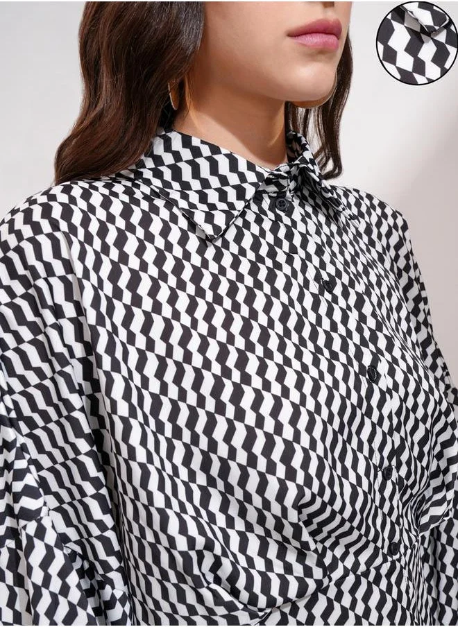 Tokyo Talkies Geometric Print Dress