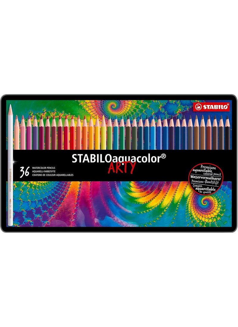STABILO Aquarellable Coloring Pencil  STABILOaquacolor  Tin of 36  Assorted Colors  - Image 2