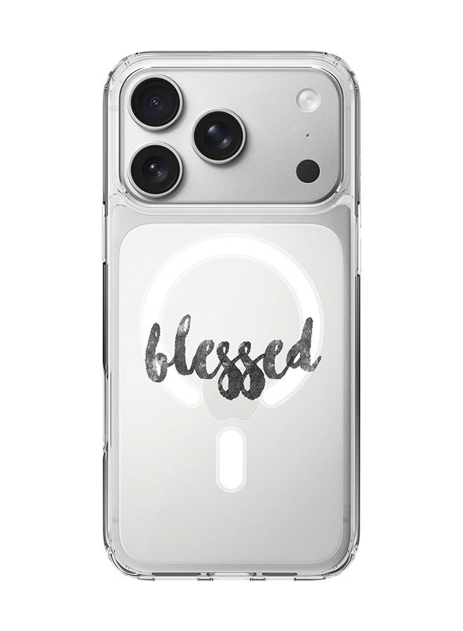 Stylizedd Classic Clear MagSafe Case for iPhone 17 Pro , Hybrid Soft Case Flexible Edges Anti Drop TPU PC Gel Thin Transparent Cover [ Designed for iPhone 17 Pro ] - Blessed