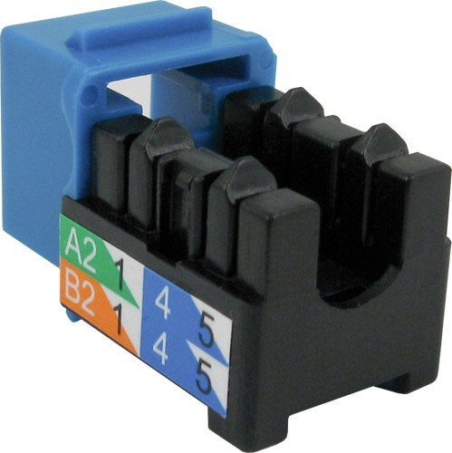 VC VERTICAL CABLE CAT6 RJ45 Keystone Jack, V-Max Series - Blue Color - (50 pack) - Image 2