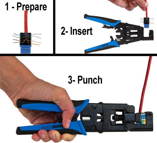 VC VERTICAL CABLE CAT6 RJ45 Keystone Jack, V-Max Series - Blue Color - (50 pack) - Image 3