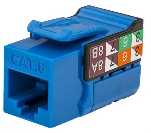 VC VERTICAL CABLE CAT6 RJ45 Keystone Jack, V-Max Series - Blue Color - (50 pack) - Image 4