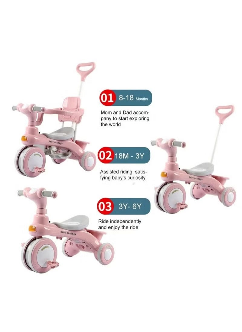 Arabest Children Bike, Kids Tricycle with Guardrail, Toddler 3 Wheel Stroller for Boys and Girls Ages 1-6 Years  - Image 2