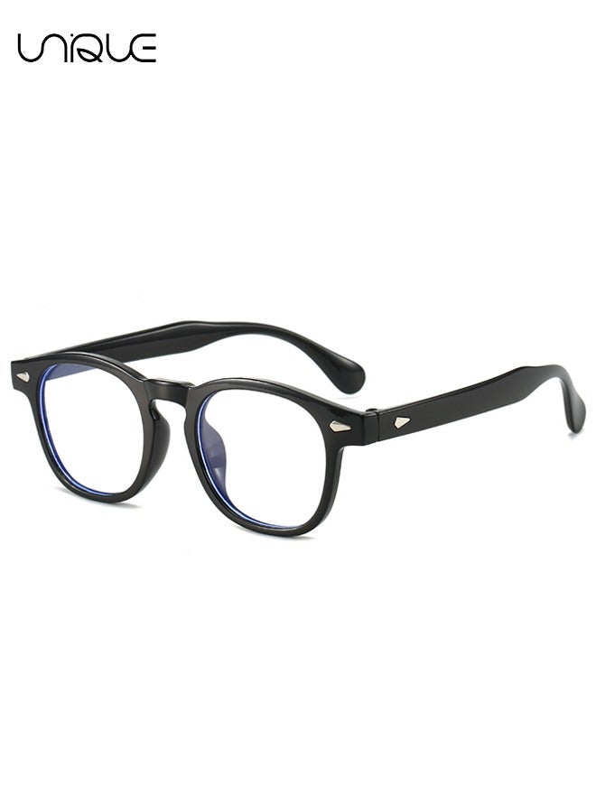 Unique Glasses - Blue Light Blocking Glasses - Black Frame Glasses - Women's Men's Computer Reading/Gaming/TV/Mobile Phone Glasses, Anti-Eye Fatigue - No Power Glasses (Black) - Image 1