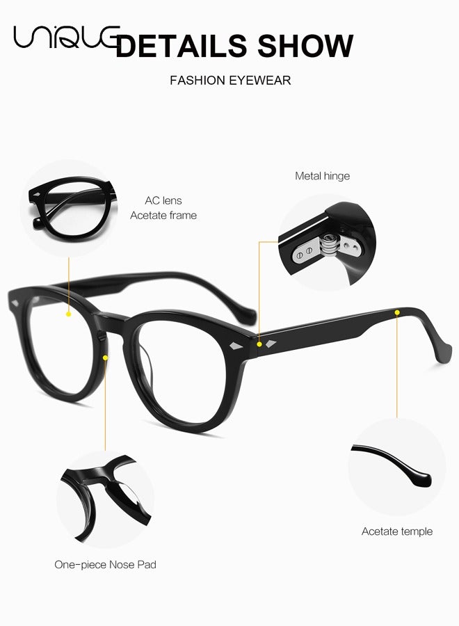 Unique Glasses - Blue Light Blocking Glasses - Black Frame Glasses - Women's Men's Computer Reading/Gaming/TV/Mobile Phone Glasses, Anti-Eye Fatigue - No Power Glasses (Black) - Image 3