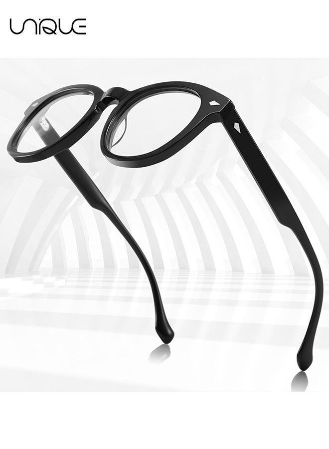 Unique Glasses - Blue Light Blocking Glasses - Black Frame Glasses - Women's Men's Computer Reading/Gaming/TV/Mobile Phone Glasses, Anti-Eye Fatigue - No Power Glasses (Black) - Image 5