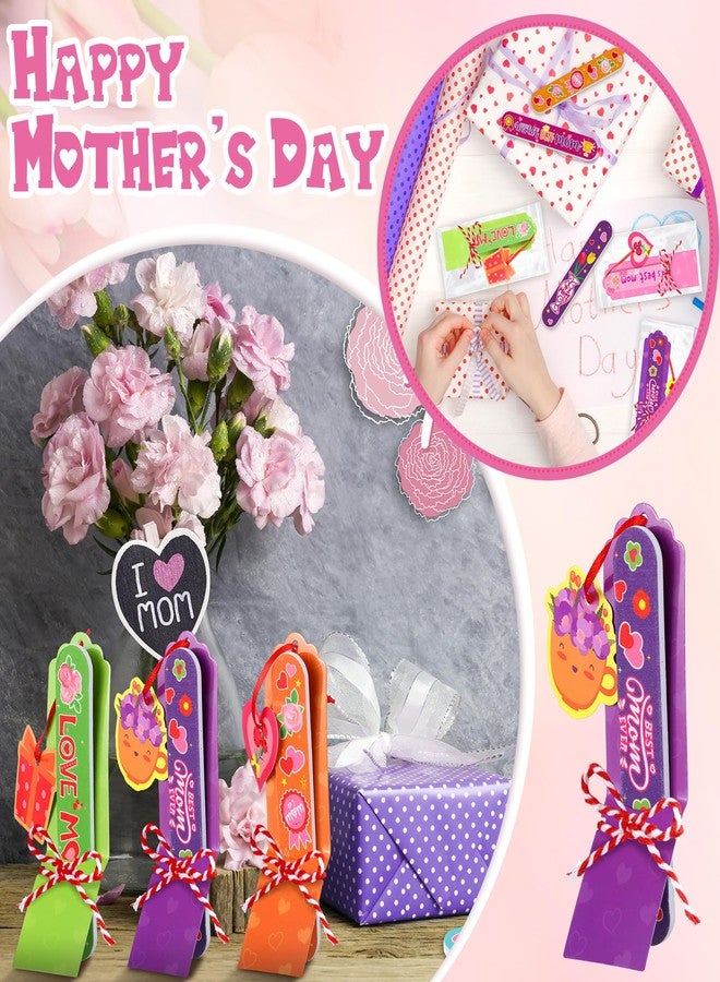 Leriton 24 Sets Mother's Day Gift Bulk Mom Emery Boards Double Sided Nail Files Mother's Day Flower Manicure Tools with 24 Emery Boards 24 Cutout 24 Cords 24 Exchange Gift Bags for Mom Party Supplies - Image 5