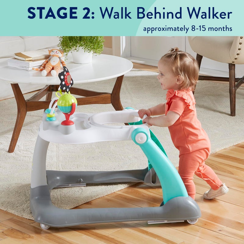 Kolcraft Tiny Steps 2 in 1 Foldable Infant and Baby Walker with Wheels, Seated or Walk Behind Activity Center, Entertaining Developmental Activities for Boys and Girls, Wide Base Sturdy Frame, Bubbles - Image 5