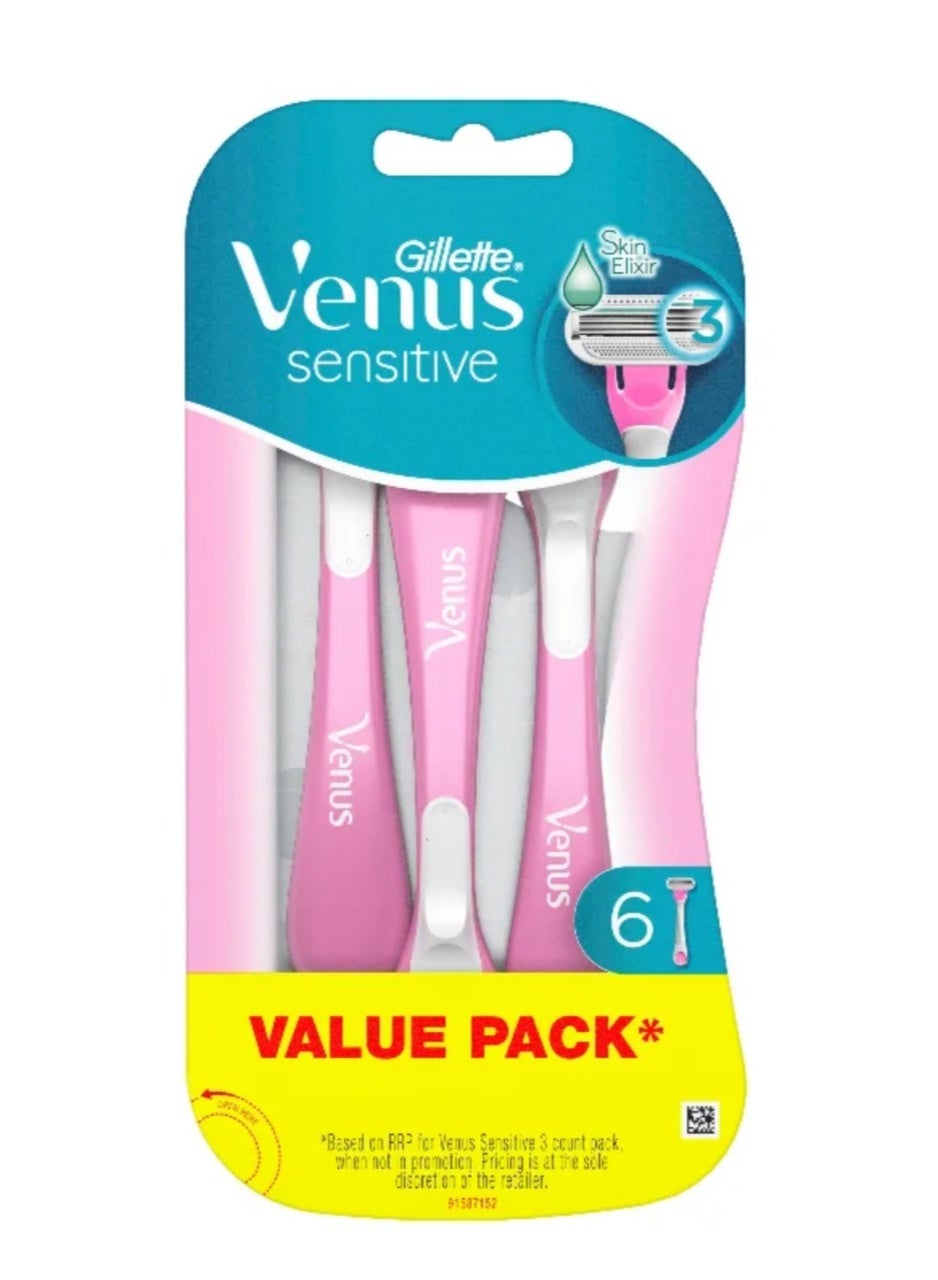 Gillette Venus S Sensitive Blades 3 Blades Pack Of 6