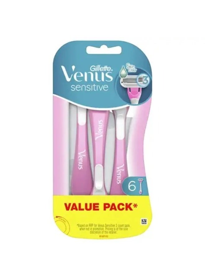 Gillette Venus Women's Sensitive Blades, 3 Blades - Pack of 6 - Image 2
