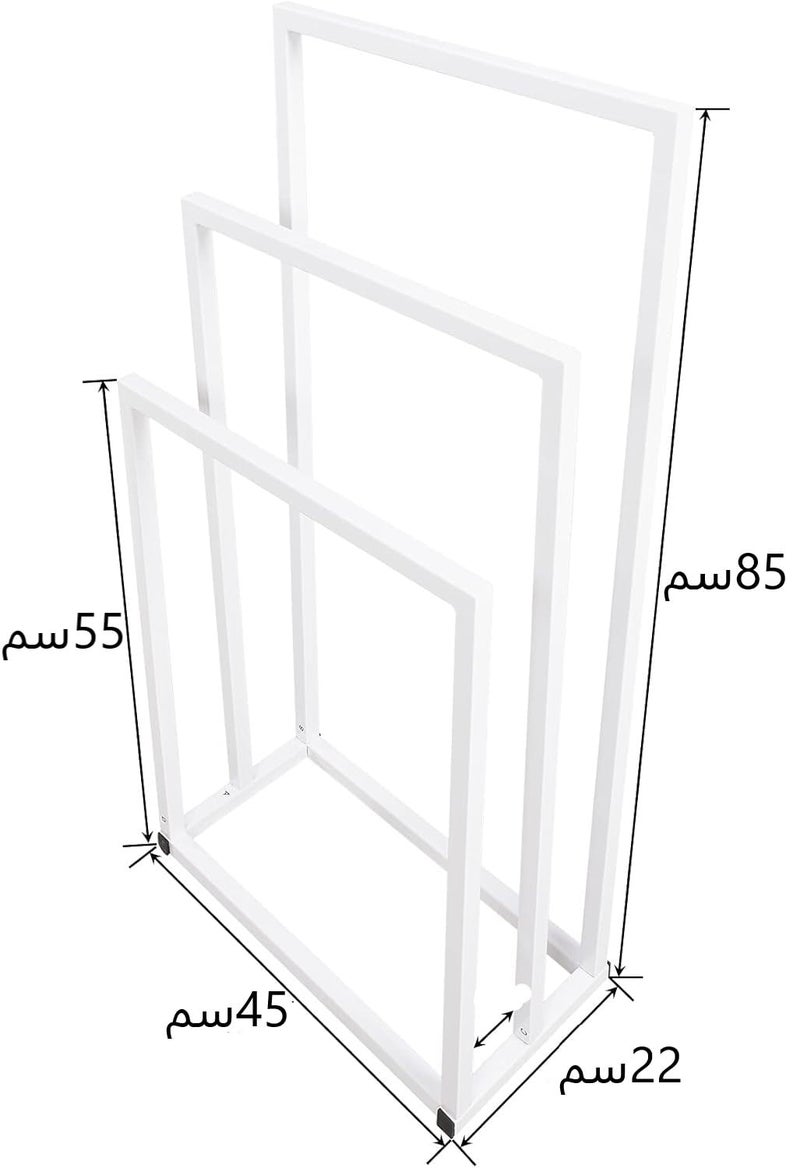 Al Tamayoz Metal Freestanding Towel Holder, 3 Tier Organizer for Storage and Organization Next to Sink or Shower, Holds Hand Towels and Bathroom(Black) - Image 4