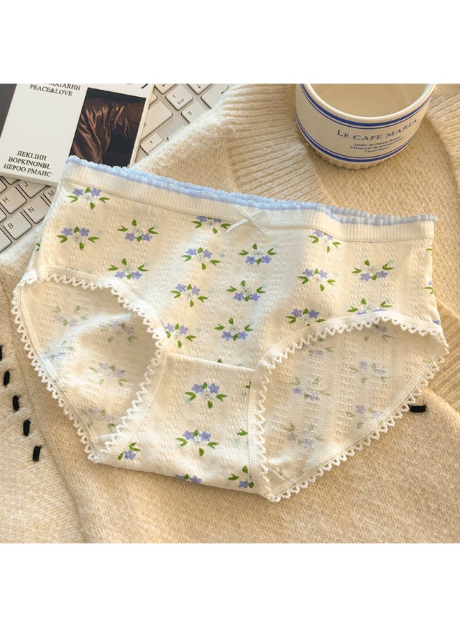 Student Girl Underwear A-grade Antibacterial A-grade Baby Cotton Full Cotton Crotch Skin-friendly Breathable Comfortable Mid-waist Women's Briefs
