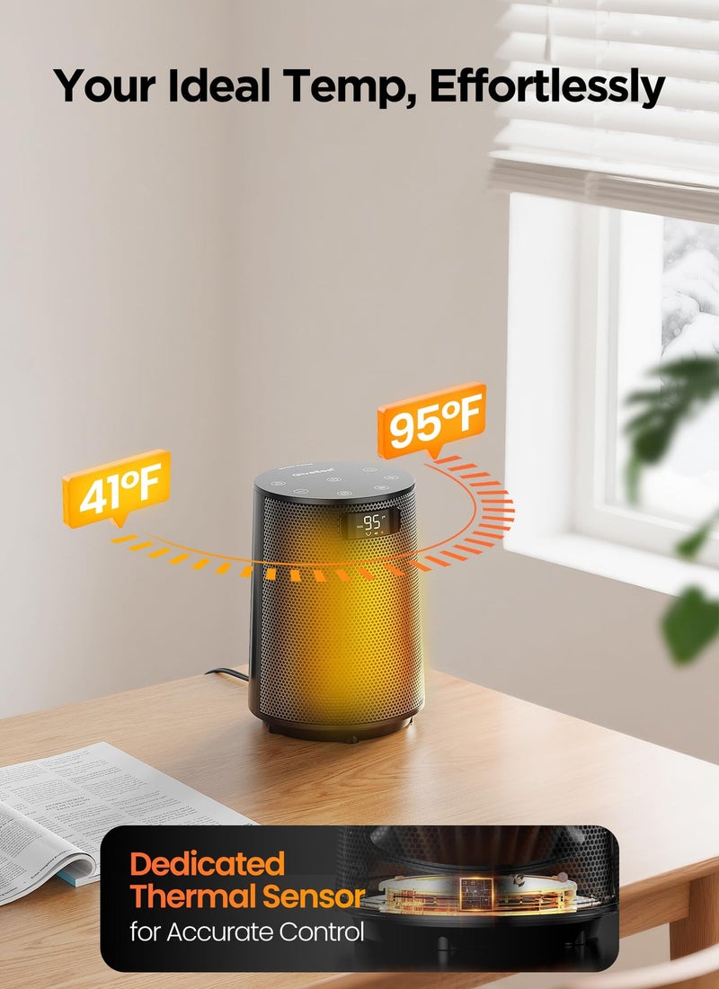 GiveBest Space Heater, Electric Portable Heaters for Indoor Use with Thermostat and Remote, 70Oscillation, Digital Display, 12H Timer, 1500W PTC Ceramic Fast Safety Heat for Office Bedroom Home Desk - Image 2