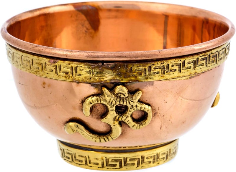 Alternative Imagination Om Copper Bowl - Offering Bowl for Altar or Ritual Use - Incense Holder, Home Decor - 3 Inches Wide - Image 1