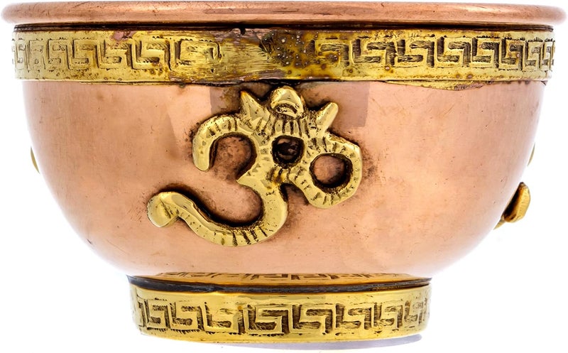 Alternative Imagination Om Copper Bowl - Offering Bowl for Altar or Ritual Use - Incense Holder, Home Decor - 3 Inches Wide - Image 4
