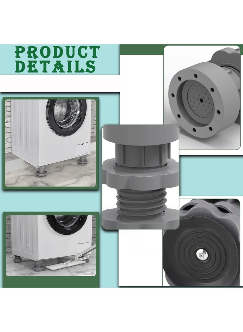 SYOSI Anti Vibration Pads for Washing Machine, 8Pack Adjustable Shock Noise Cancelling Washer Dryer Isolation Pad - Non-slip, Noise Cancelling, Anti-Slip Rubber Feet Pad Stabilizer, Fits Most Models - Image 3