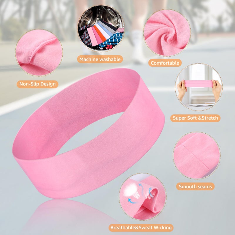 DiyJibb Headbands for Women, Stretchy Non Slip Soft Cotton Cloth Hair Bands for Sports, Workout, Yoga and Running, 7pcs - Image 5