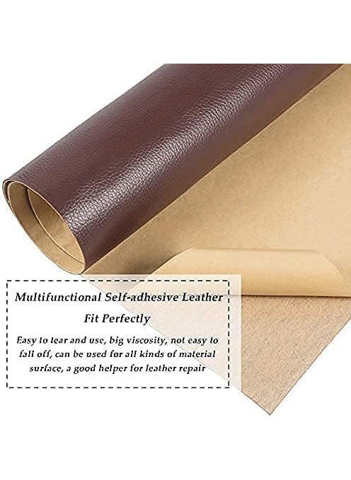 yorten - Yorten Adhesive leather repair patch for upholstery leather repair tape self-adhesive genuine leather patch 30 x 60 patch leather adhesive for sofa (brown) - Image 1