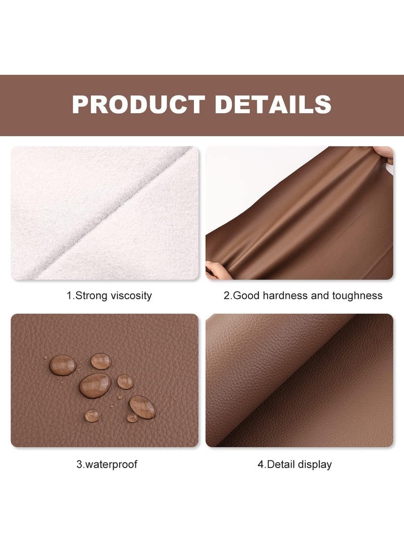 yorten - Yorten Adhesive leather repair patch for upholstery leather repair tape self-adhesive genuine leather patch 30 x 60 patch leather adhesive for sofa (brown) - Image 1