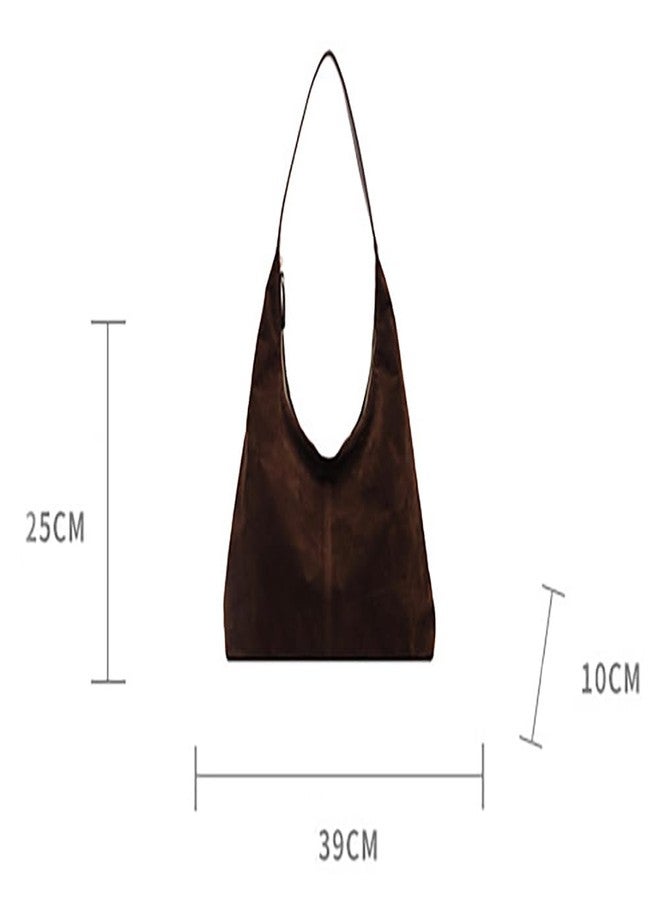 Pocadri Womens Fashion Suede Shoulder Bags Large Tote Bag Retro Purse Handbag Casual Work Ladies Top Handle Satchel, B-coffee, One size - Image 5