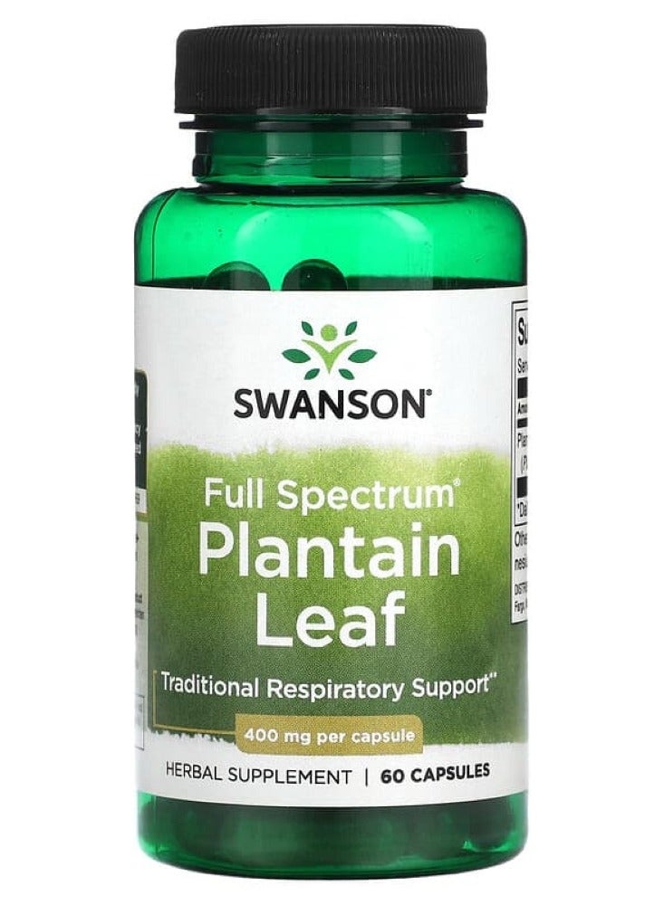 Swanson, Full Spectrum Plantain Leaf, 400 mg, 60 Capsules