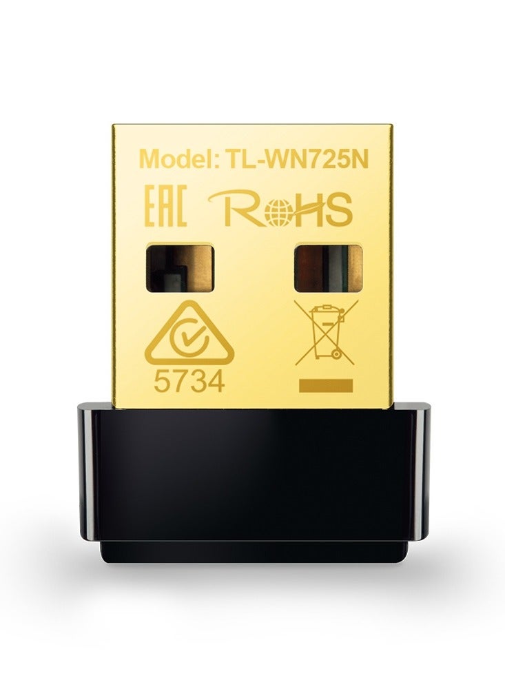 Tp-link Tl TL-WN725N N150 USB Wireless WiFi Network Nano Size Adapter for PC/Laptop, WiFi Dongle, Compatible with Windows 10/8.1/8/7/XP, Mac OS X, Linux - Image 1