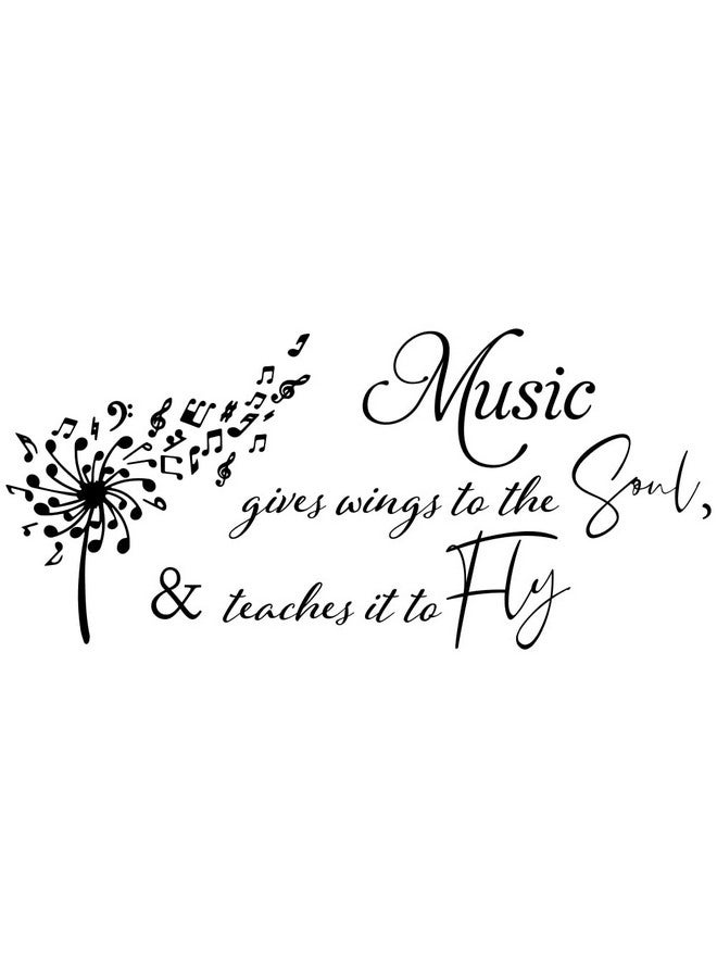 Fencosyn Music Gives Wings to The Soul and Teaches It to Fly- Waterproof Removable Vinyl Wall Sticker Decal for Music Room or Kids Room Home Decor - Image 1