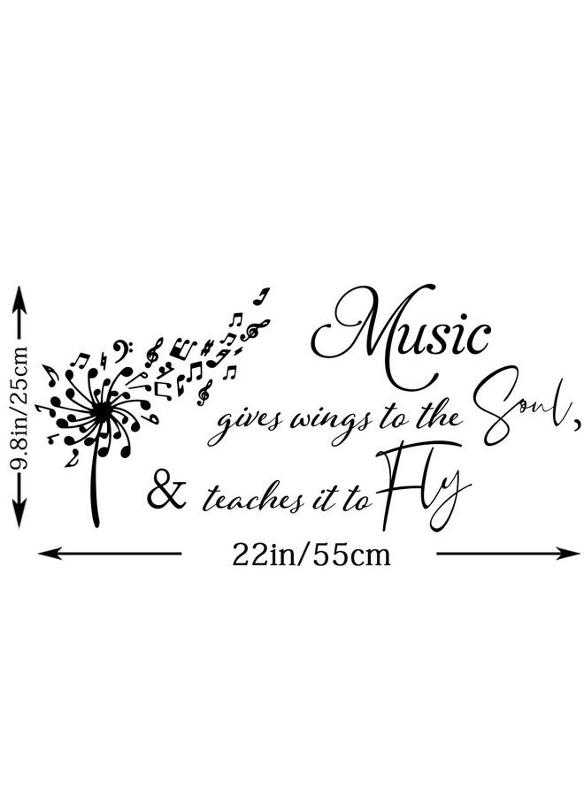 Fencosyn Music Gives Wings to The Soul and Teaches It to Fly- Waterproof Removable Vinyl Wall Sticker Decal for Music Room or Kids Room Home Decor - Image 3