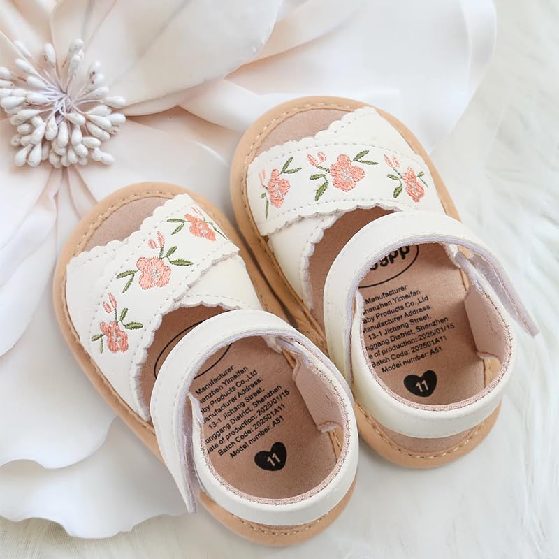 GDSDYM Baby Girls Summer Sandals Soft Sole Casual Flat Shoes Beach Sandal Infant Newborn First Walkers Crib Wedding Dress Shoe - Image 3