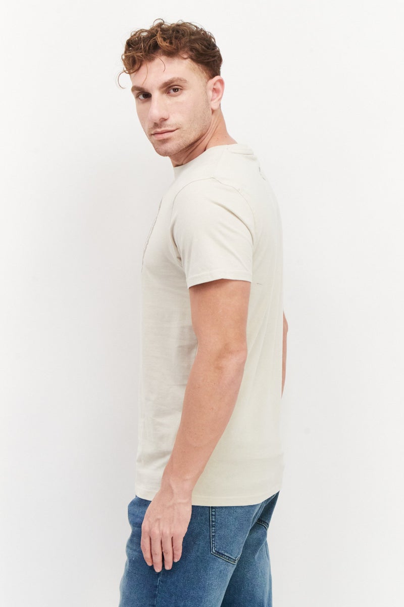 DUCK AND COVER Men Crew Neck Short Sleeves Printed T-Shirt, Beige - Image 2