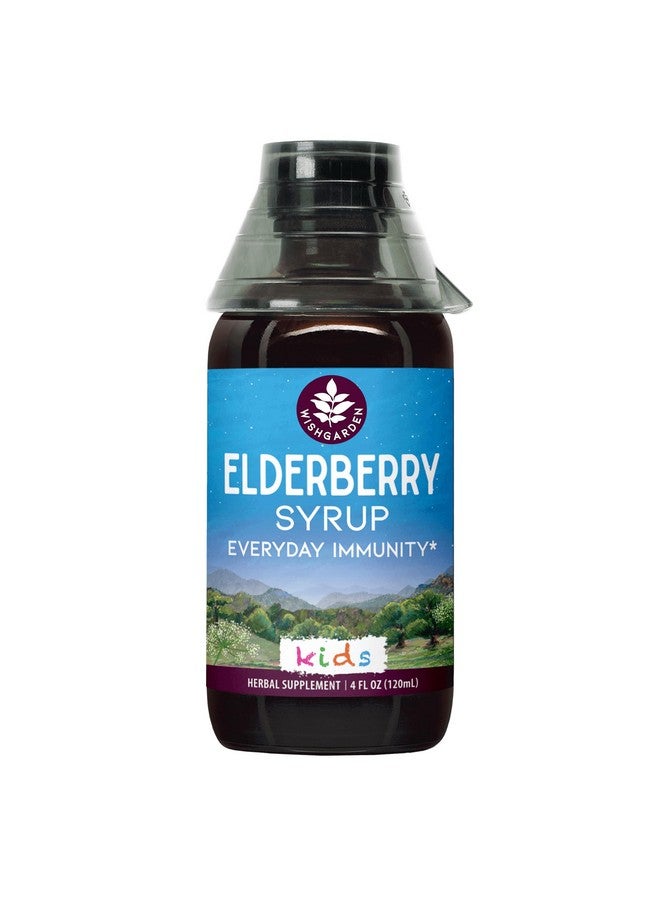 WishGarden Herbs Organic Elderberry Syrup for Kids - Childrens Elderberry Syrup with Black Elderberry, Astragalus, Orange Peel & Honey, Daily Immune Booster for Kids, Children 1+, No Sugar Added, 4oz - Image 1