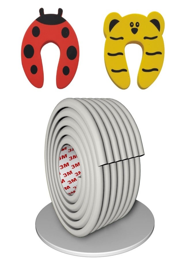 OLWICK شريط حماية الحواف والزوايا من OLWICK® قطعة واحدة من الفوم عالي الكثافة بطول مترين + قطعتان من واقيات أصابع الأطفال للأبواب (رمادي) - Image 1