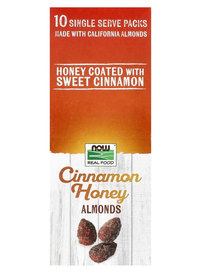 now Cinnamon Honey Almonds 10 Single Serve Packs 1.25 oz (35 g) Packets