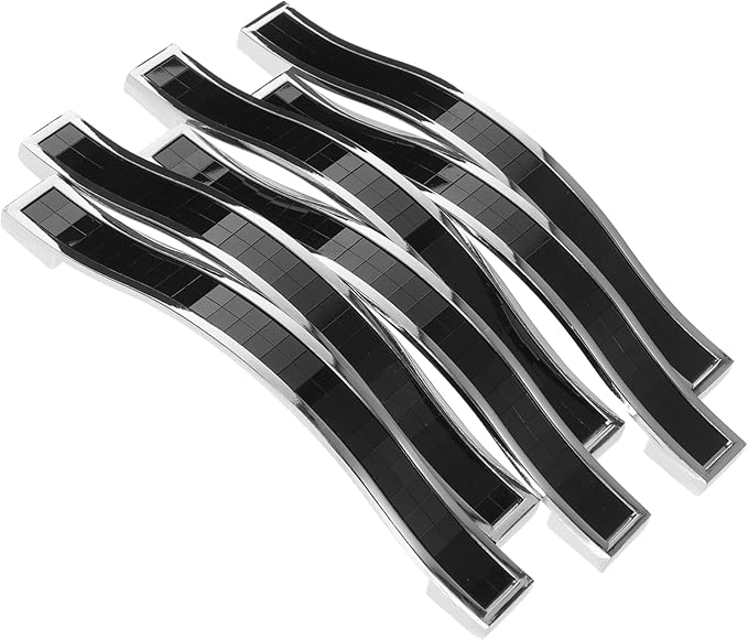 6Pcs Black Crystal Cabinet Pulls Handles For Wardrobe Dressers Kitchen Cabinets - Image 1