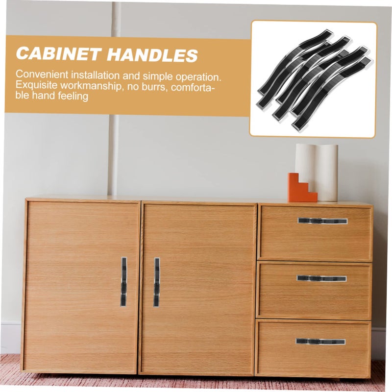 6Pcs Black Crystal Cabinet Pulls Handles For Wardrobe Dressers Kitchen Cabinets - Image 4