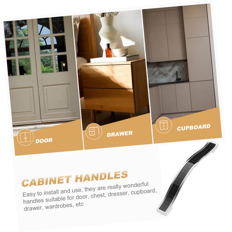 6Pcs Black Crystal Cabinet Pulls Handles For Wardrobe Dressers Kitchen Cabinets - Image 5