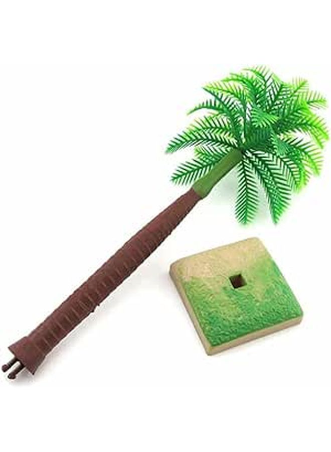 10Pcs Miniature Coconut Tree Model Green Plastic Palm Trees For DIY Tabletop Landscape Decor - Image 1