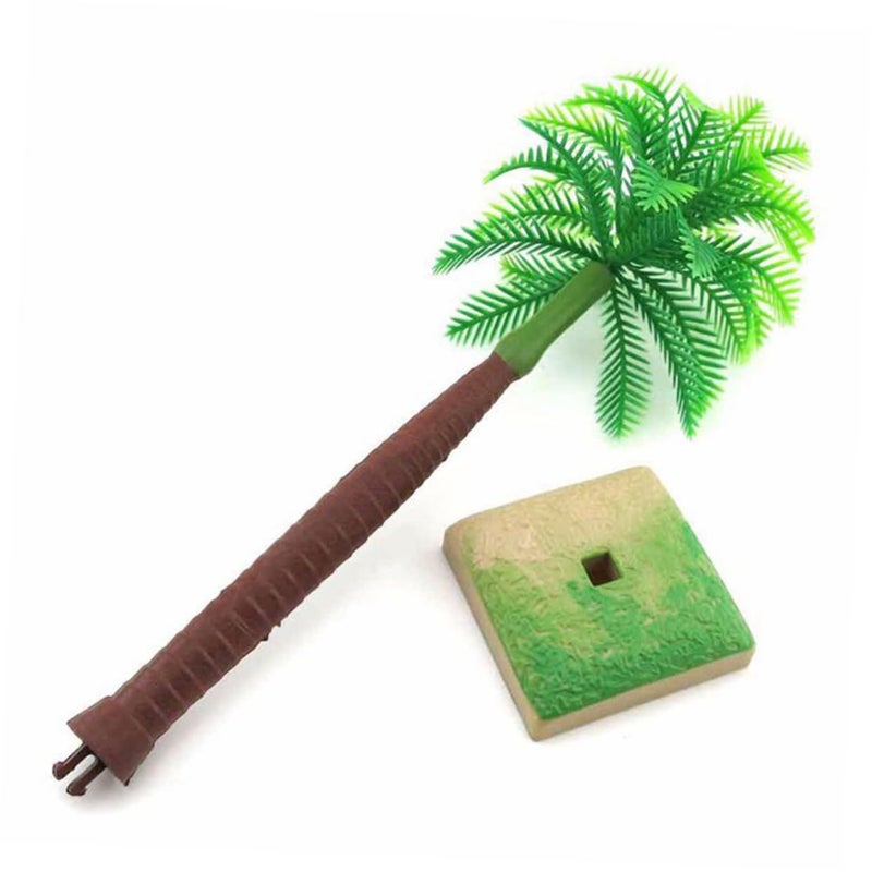 10Pcs Miniature Coconut Tree Model Green Plastic Palm Trees For DIY Tabletop Landscape Decor - Image 2