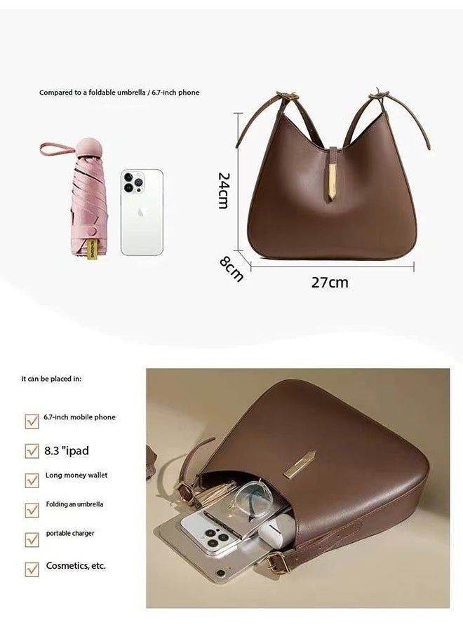 JCB CHIC Women Magnetic Closure Crossbody Bag  Shoulder Bag Tote Bag with Multi-Pocket Handbag Adjustable Strap Hobo Bag Messenger Bag for Work Travel (1137 Apricot Grey)  - Image 2