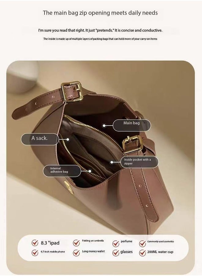 JCB CHIC Women Magnetic Closure Crossbody Bag  Shoulder Bag Tote Bag with Multi-Pocket Handbag Adjustable Strap Hobo Bag Messenger Bag for Work Travel (1137 Apricot Grey)  - Image 4
