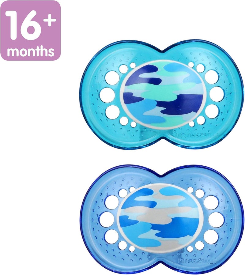 MAM Pacifiers, Baby Pacifier 16+ Months, Best Pacifier for Breastfed Babies, ‘Camo’ Camouflage Designs, Boy, 2-Count - Image 2