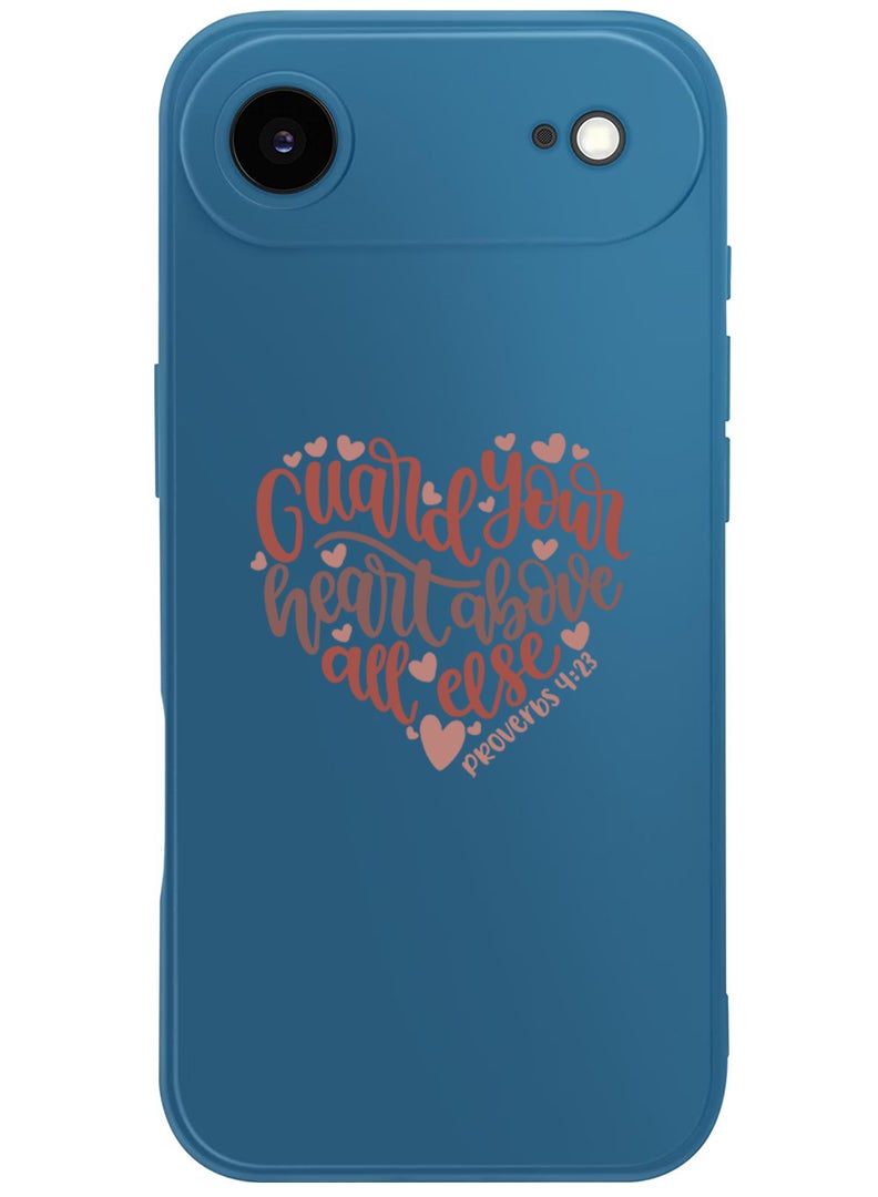 Theodor Protective Slim Fit Case Liquid Silicone Cover with Full Body Protection Anti-Scratch Shockproof Case For Apple iPhone 17 Air (Blue) Guard your heart above all else - Image 1