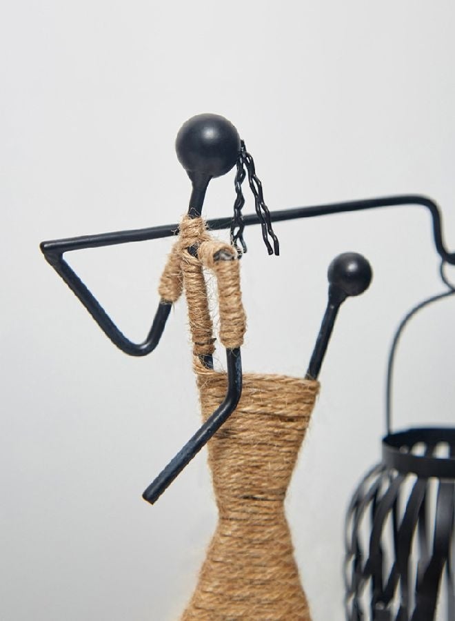 HOMESTAR Metal Candle Holders for Candles - Nordic Metal Candlestick Candle Holder, Creative Candlestick,Fashionable Decor Candle Holder Home Decor Candle Holder,Little Girl Shaped with Hemp Rope - Image 5