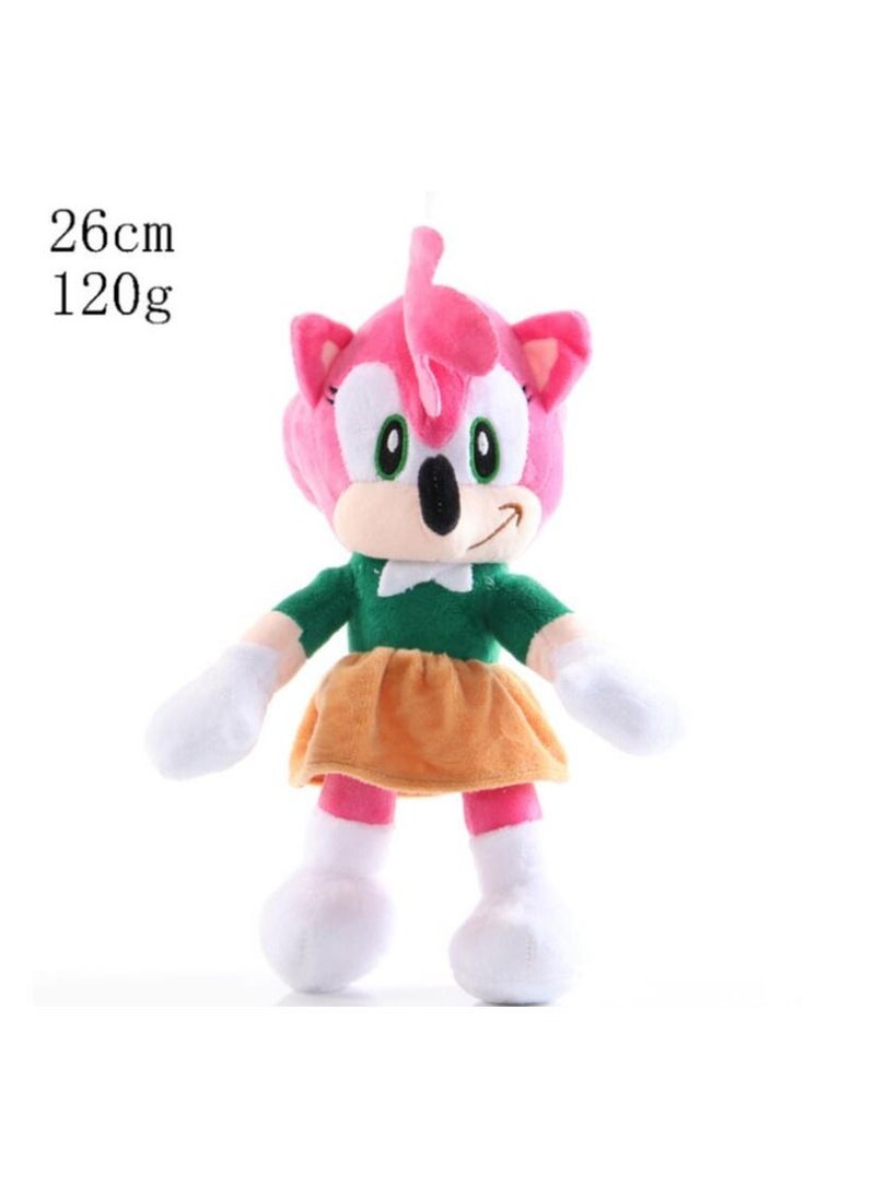 JUNYOUK - 26cm Sonic Plush Doll Amy Rose Toys Cartoon PP Cotton Pink Hedgehog Soft Stuffed pendant Toy Kids Birthday Gifts - Image 1