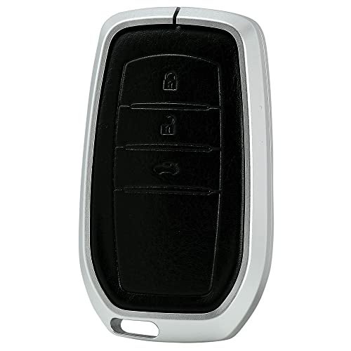 KMH Aluminium Alloy with Leather Car Key Cover Compatible for Toyota Fortuner | Fortuner Legender | Innova Hycross 3 Button Smart Key - Image 4