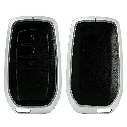 KMH Aluminium Alloy with Leather Car Key Cover Compatible for Toyota Fortuner | Fortuner Legender | Innova Hycross 3 Button Smart Key - Image 3