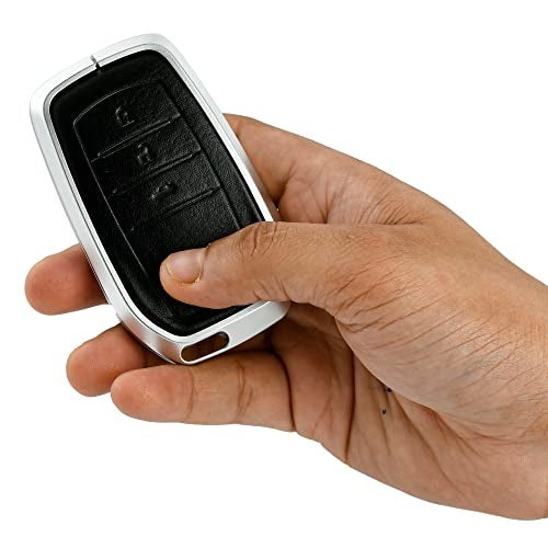 KMH Aluminium Alloy with Leather Car Key Cover Compatible for Toyota Fortuner | Fortuner Legender | Innova Hycross 3 Button Smart Key - Image 5