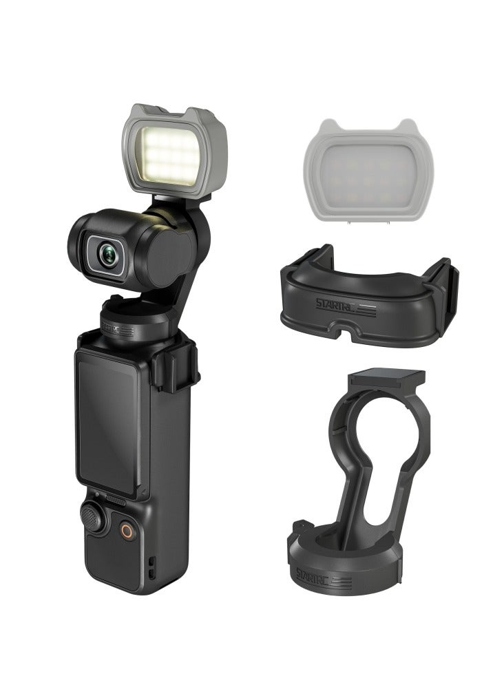 General For DJI Pocket 3 Magnetic Fill Light Set Cat Ears Tri-color White Warm Soft Light Triple Mode Single & Double Light Retainer Clip Action Camera Accessories  - Image 1
